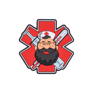 Emblemat "Beardman MEDIC" - PVC - Czerwony